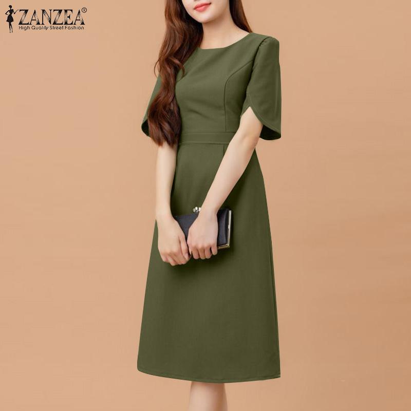 ZANZEA Women Casual Round Neck Summer Short Sleeve Dress 4XL синій
ZANZEA Women Casual Round Neck Summer Short Sleeve Dress 4XL синій