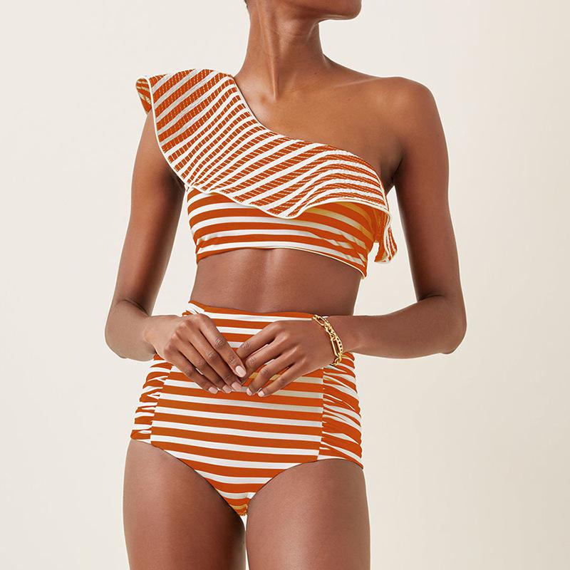 European & American Ruffle Striped Print Bikini Beach Swimsuit for Women Small зелёный
European & American Ruffle Striped Print Bikini Beach Swimsuit for Women Small зелёный