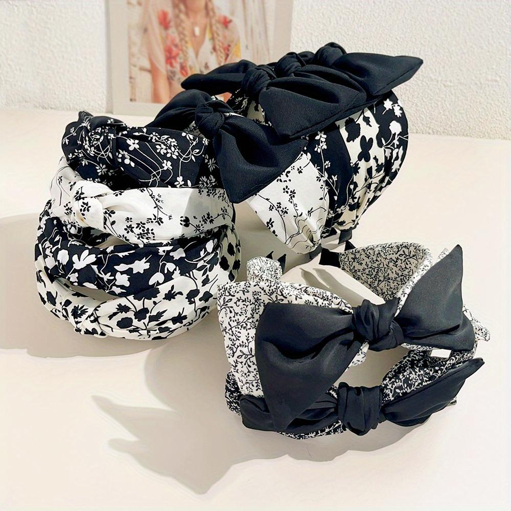 Elegant Floral Black White Hairbands for Women Girls Wide Edge Soft Hair Hoops Big Bowknot Cross Headband Hair Styling Tool Gift
Elegant Floral Black White Hairbands for Women Girls Wide Edge Soft Hair Hoops Big Bowknot Cross Headband Hair Styling Tool Gift