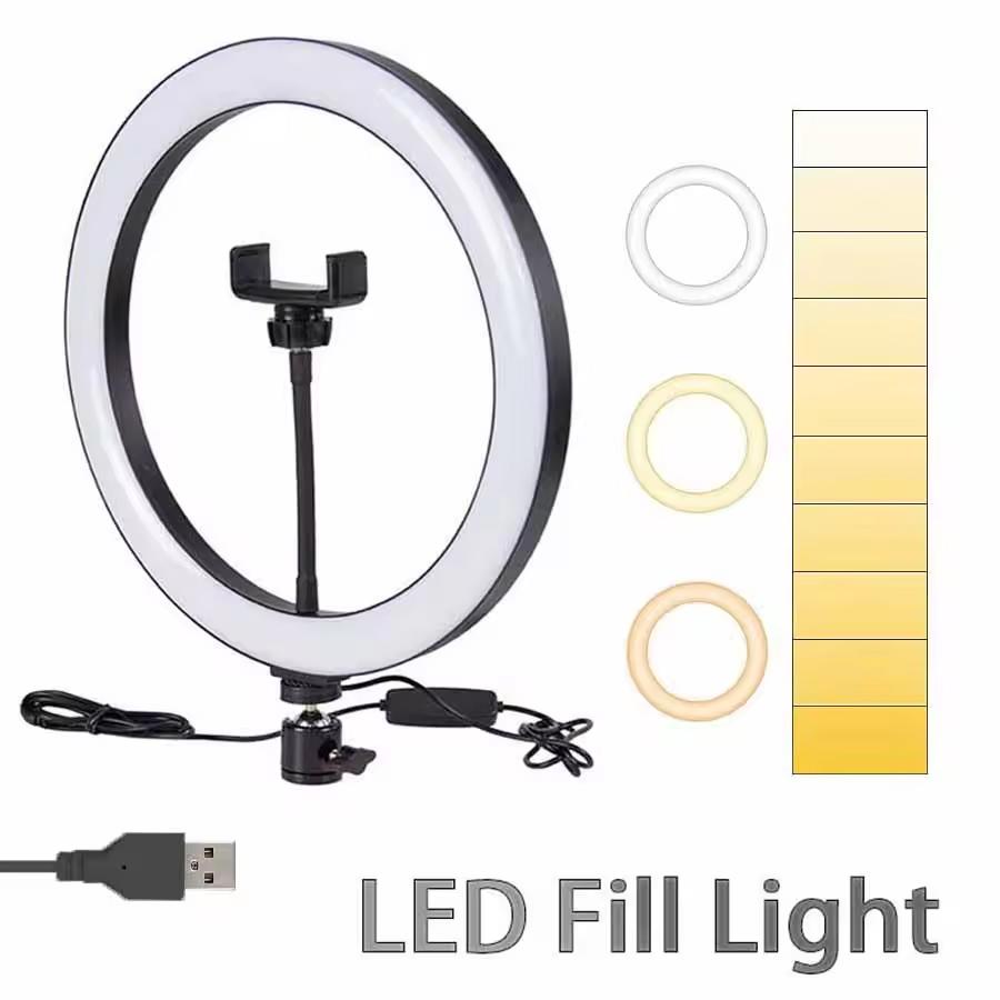 LED Selfie Ring Light 10-inch USB Plug 3-tone Lighting Photography Light Video Recording Live Broadcast Fill Light Gifts
LED Selfie Ring Light 10-inch USB Plug 3-tone Lighting Photography Light Video Recording Live Broadcast Fill Light Gifts
