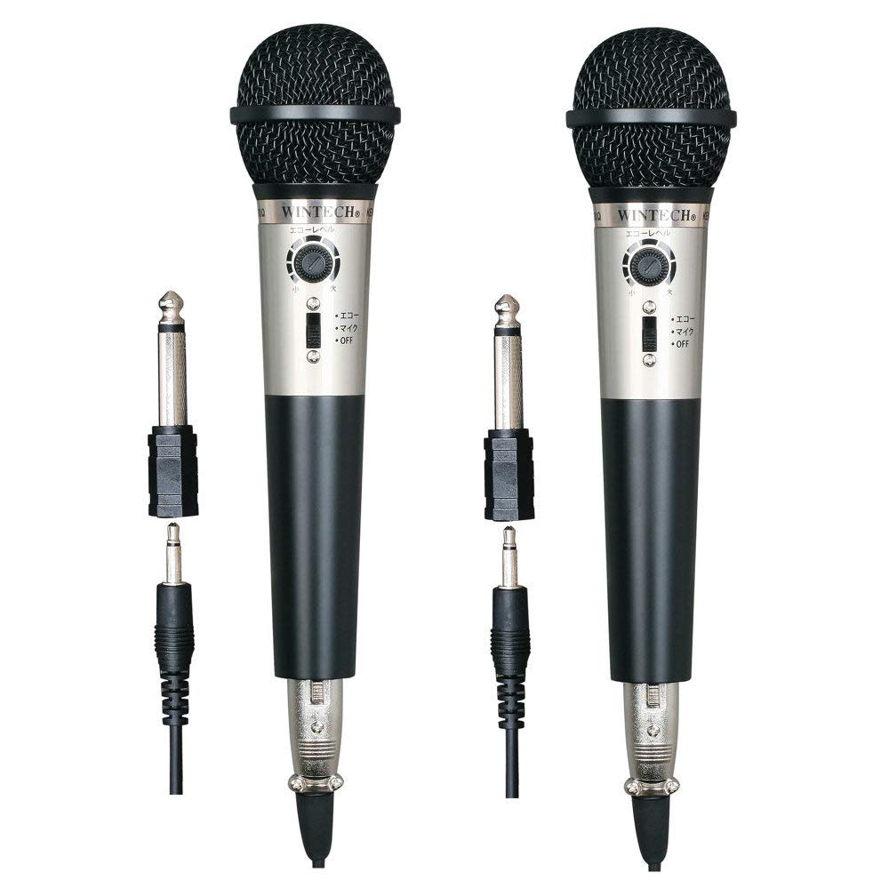 WINTECH Dynamic microphone set of 2 with echo function Compatible with Wired microphone KEM-02X2 3.5mm/6.3mm (with adapter)
WINTECH Dynamic microphone set of 2 with echo function Compatible with Wired microphone KEM-02X2 3.5mm/6.3mm (with adapter)