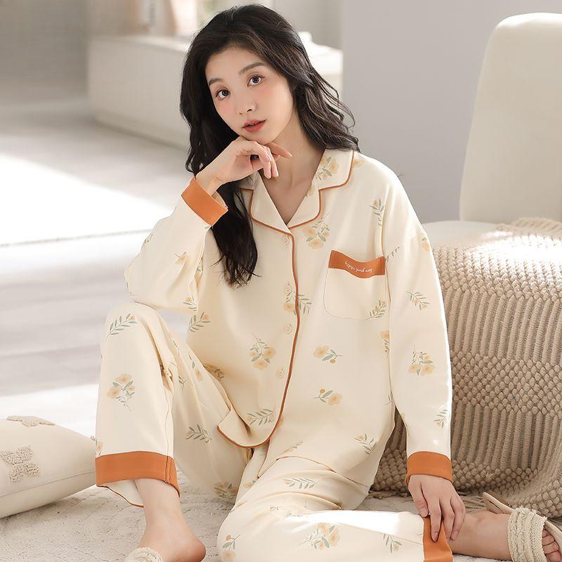Новые хлопковые пижамы для женщин, весенние и осенние пижамы с длинными рукавами, кардиганы, свободные верхние костюмы, домашние костюмы 3XL
Новые хлопковые пижамы для женщин, весенние и осенние пижамы с длинными рукавами, кардиганы, свободные верхние костюмы, домашние костюмы 3XL