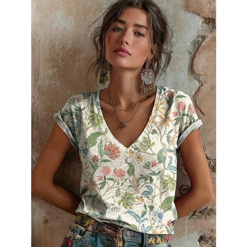 Women s T Shirt Print Floral Graphic Vintage Stylish Classic Short Sleeve V Neck Regular Tops Summer Spring 5XL
Women s T Shirt Print Floral Graphic Vintage Stylish Classic Short Sleeve V Neck Regular Tops Summer Spring 5XL