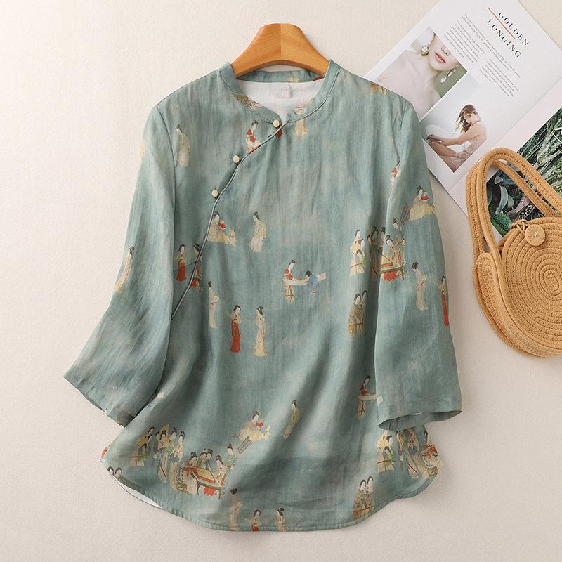 2025 Chic Ladies Printed Shirt Women s Stand-Up Collar Slash Seven-Sleeve Zen Top Women s 2XL
2025 Chic Ladies Printed Shirt Women s Stand-Up Collar Slash Seven-Sleeve Zen Top Women s 2XL