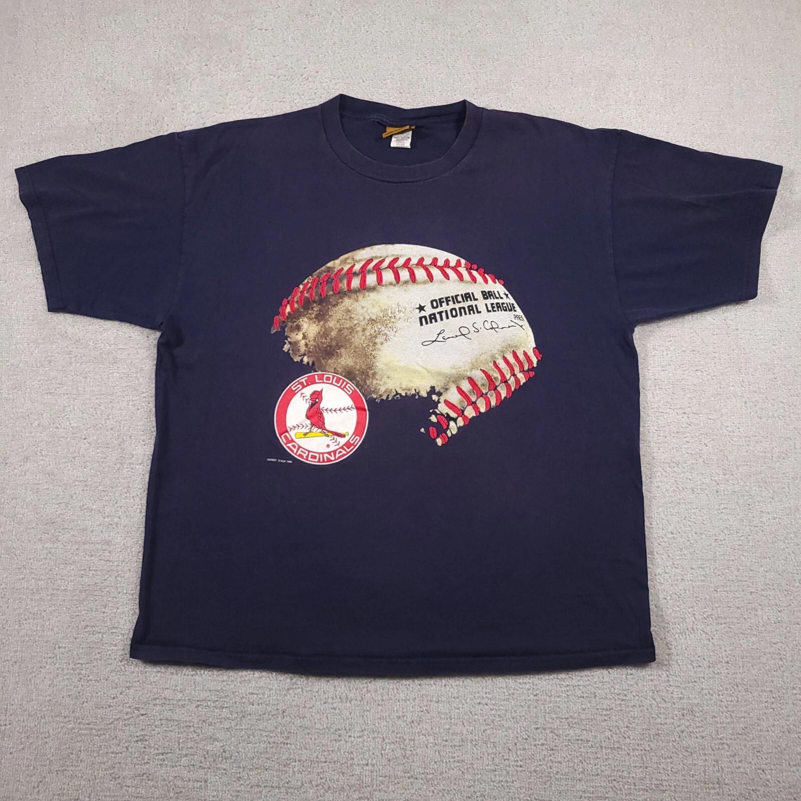 Vintage Nutmeg St Louis Cardinals Made In USA T Shirt Mens 2XL Blue 90s 1996 100
Vintage Nutmeg St Louis Cardinals Made In USA T Shirt Mens 2XL Blue 90s 1996 100