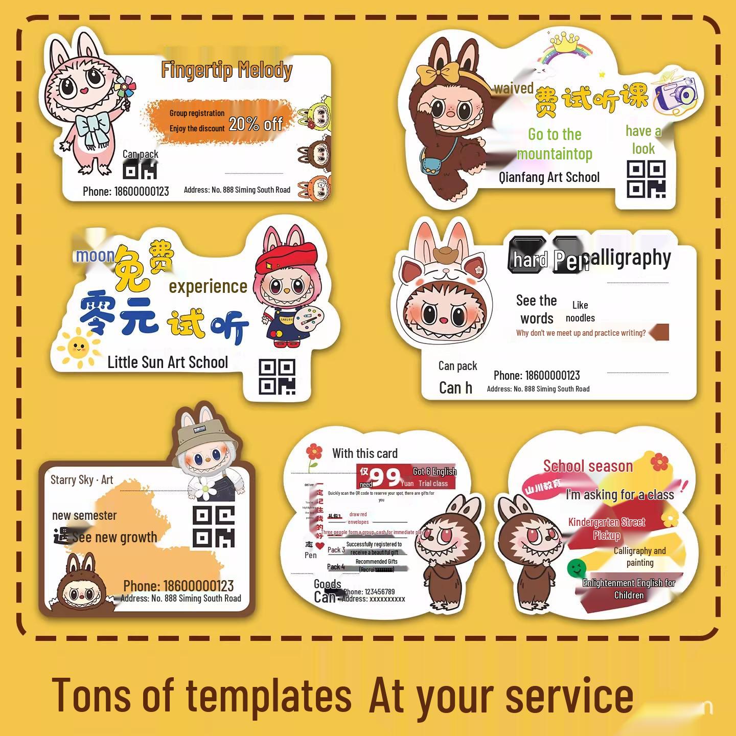Customizable Enrollment Promotion Card for Educational and Training Institutions - Design and Printing Services for Tutoring Class Marketing
Customizable Enrollment Promotion Card for Educational and Training Institutions - Design and Printing Services for Tutoring Class Marketing