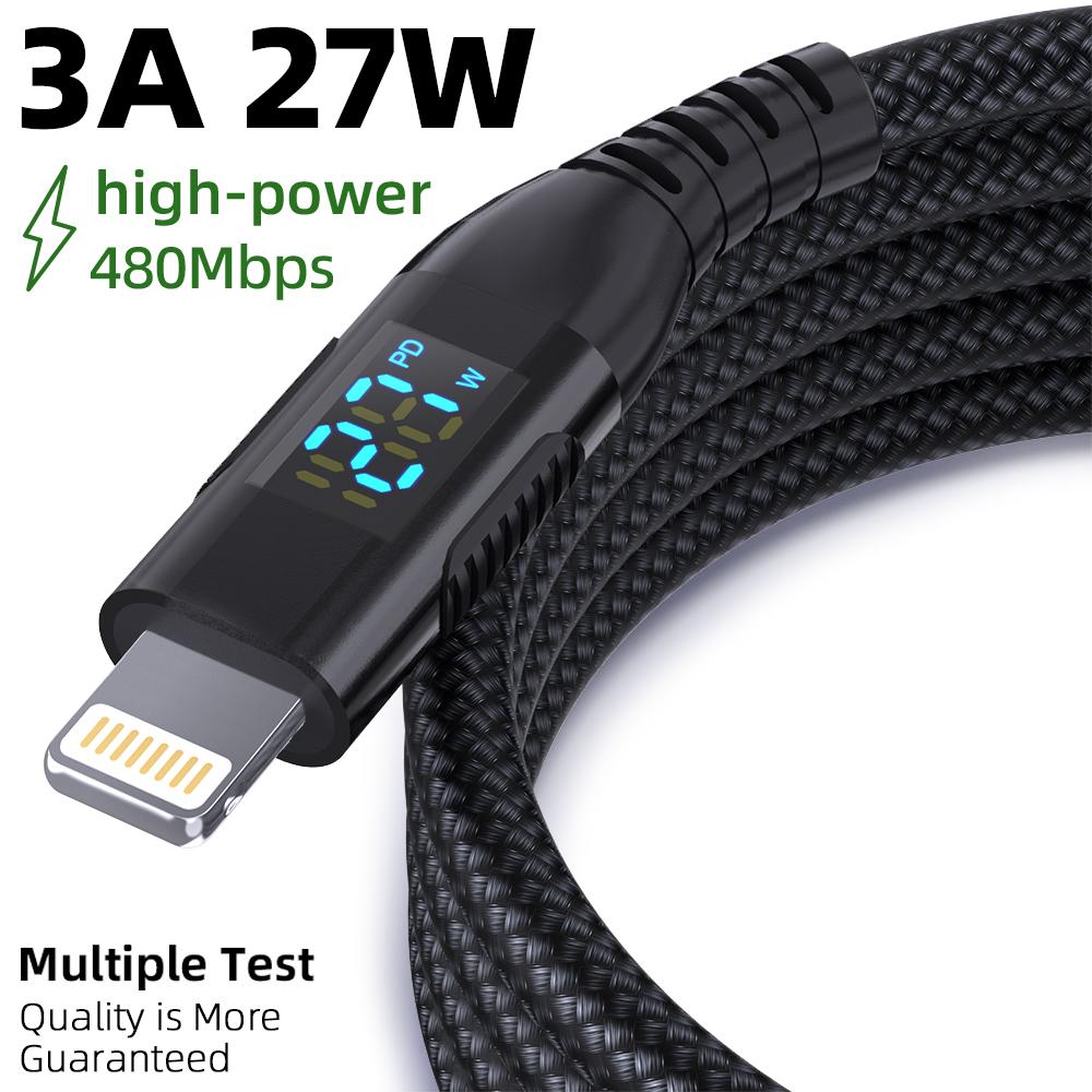 1m USB C to Lightning Cable Digital Display PD 27W Fast Charging Nylon Braided Cord Red
1m USB C to Lightning Cable Digital Display PD 27W Fast Charging Nylon Braided Cord Red