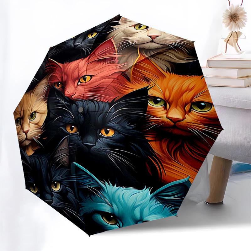1pc Colorful Cat Faces Automatic Opening/Closing Umbrella, Portable Folding Design with Iron Frame, Perfect for Outdoor, Ideal Gift for Fans & Travele
1pc Colorful Cat Faces Automatic Opening/Closing Umbrella, Portable Folding Design with Iron Frame, Perfect for Outdoor, Ideal Gift for Fans & Travele