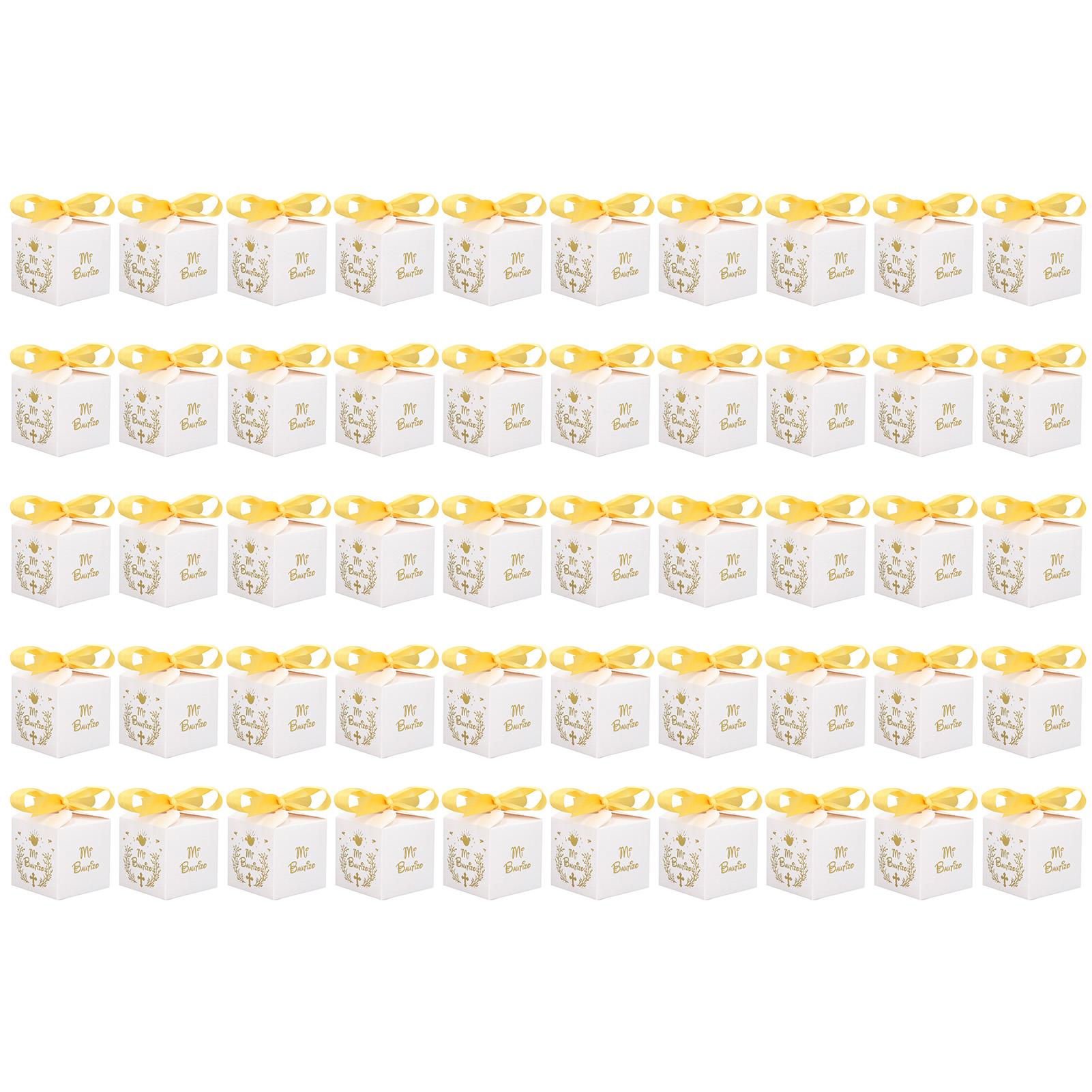 50pcs Party Favor Boxes Paper Material Mi Bautizo Pattern Equipped Gold Ribbon White Wedding Gift
50pcs Party Favor Boxes Paper Material Mi Bautizo Pattern Equipped Gold Ribbon White Wedding Gift