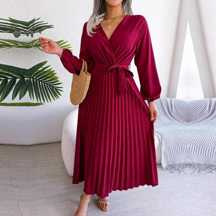 Elegant Women Summer Dress V Neck Pleated Long Dress Solid Color Large Hem Spring Fashion XXXL кавовий
Elegant Women Summer Dress V Neck Pleated Long Dress Solid Color Large Hem Spring Fashion XXXL кавовий