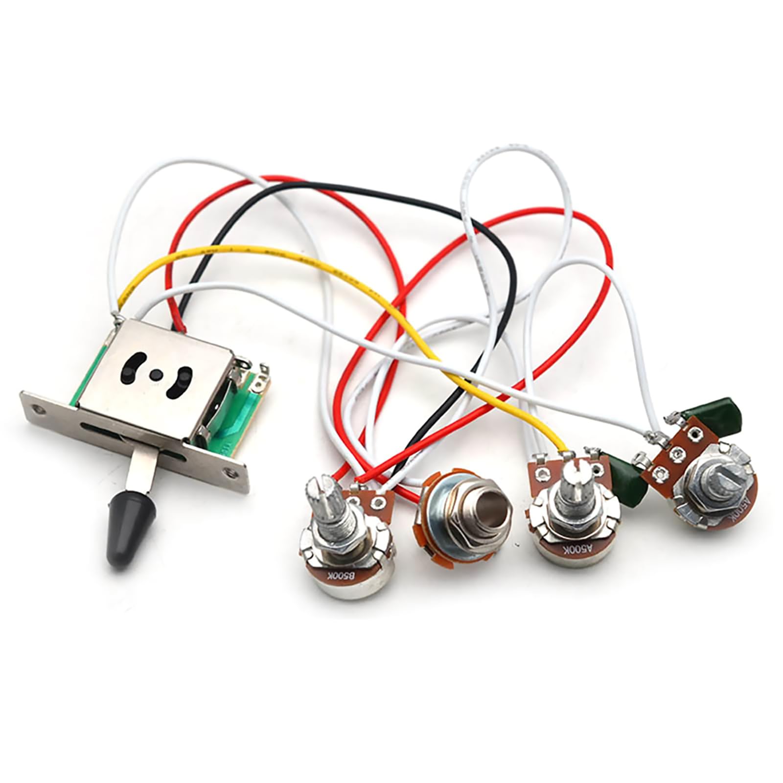 Electric Guitar Wiring Harness Prewired Kit 1 Volume 2 Tone Prewired Shaft Pot 5 Way Switch
Electric Guitar Wiring Harness Prewired Kit 1 Volume 2 Tone Prewired Shaft Pot 5 Way Switch