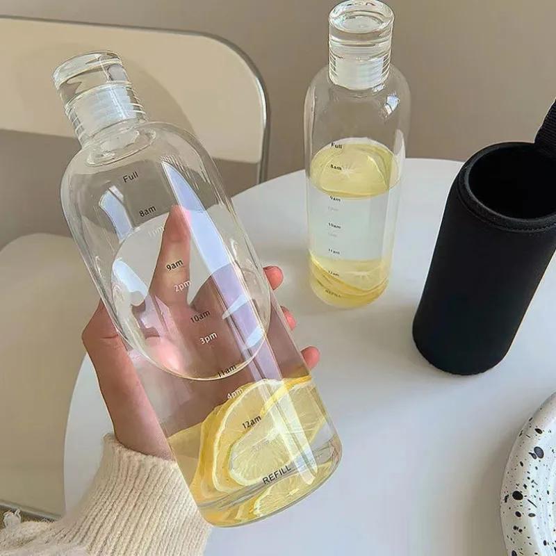 500ml Large Capacity Plastic Water Bottle with Time Marker Cover for Water Drink Transparent Milk Juice Cup Simple Cup Gift 500ml
500ml Large Capacity Plastic Water Bottle with Time Marker Cover for Water Drink Transparent Milk Juice Cup Simple Cup Gift 500ml
