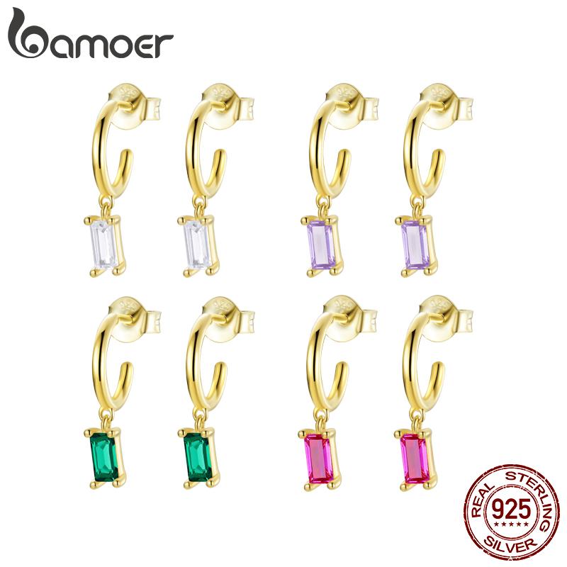 Женские серьги-кольца BAMOER из стерлингового серебра 925 пробы с позолотой, классические красочные квадратные серьги-кольца с кубическим цирконием, изящные ювелирные изделия
Женские серьги-кольца BAMOER из стерлингового серебра 925 пробы с позолотой, классические красочные квадратные серьги-кольца с кубическим цирконием, изящные ювелирные изделия