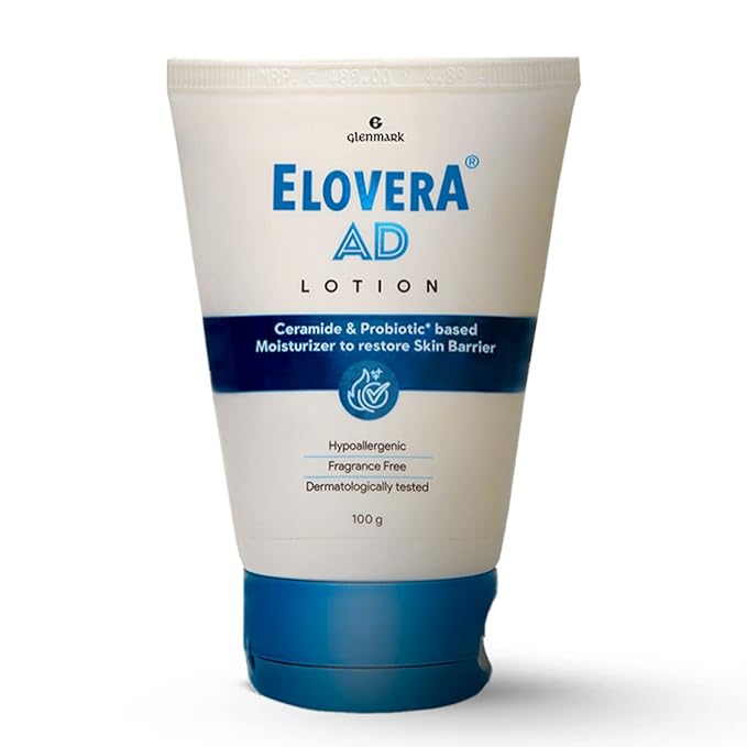 Elovera AD Moisturising Lotion 100ml | For Dry Skin with Ceramides & Probiotic| Nourishes and Restores Skin 100 ML
Elovera AD Moisturising Lotion 100ml | For Dry Skin with Ceramides & Probiotic| Nourishes and Restores Skin 100 ML