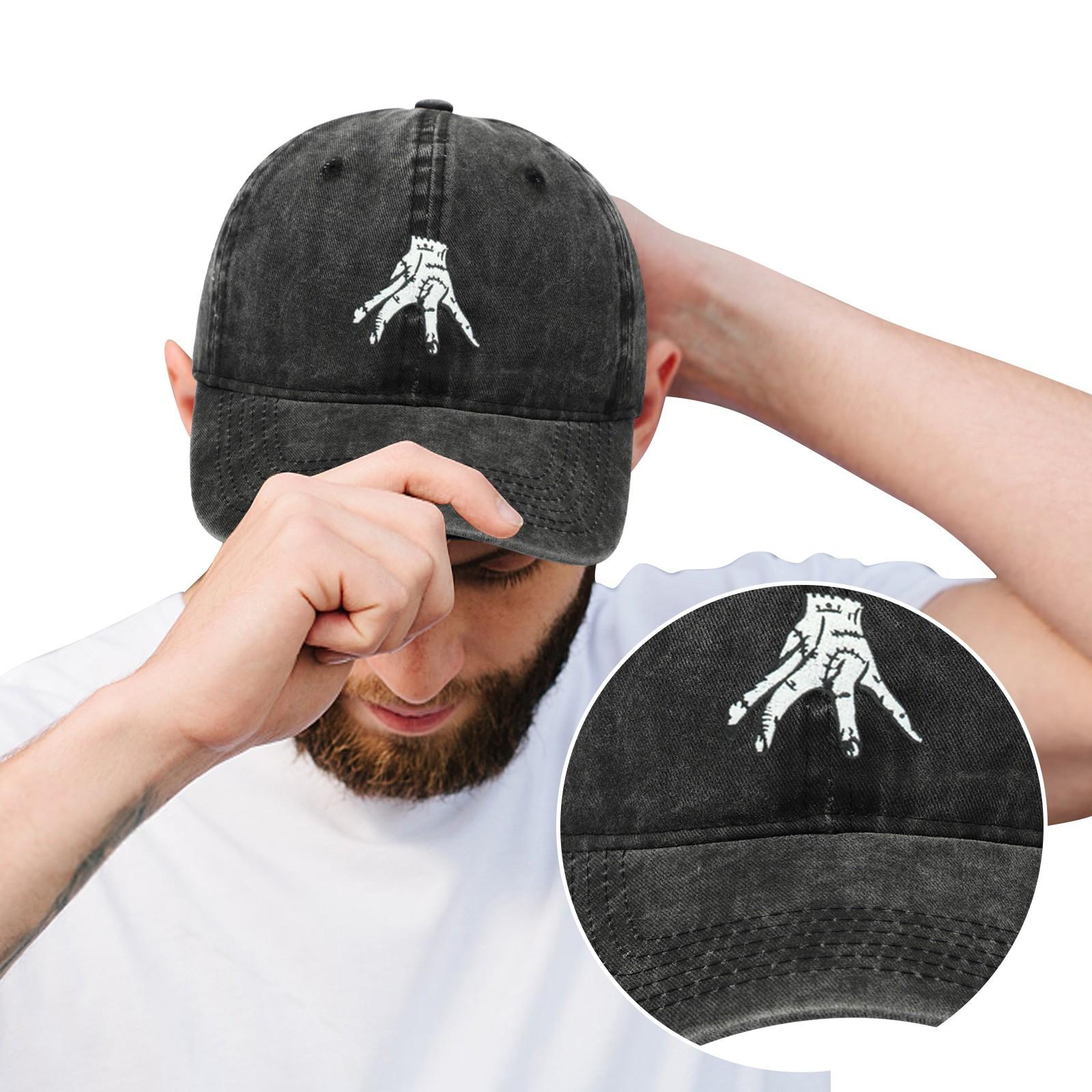 Кепка в стиле среды Бейсбольная кепка унисекс с милым принтом в виде пальцев Спортивная кепка One Size чёрный