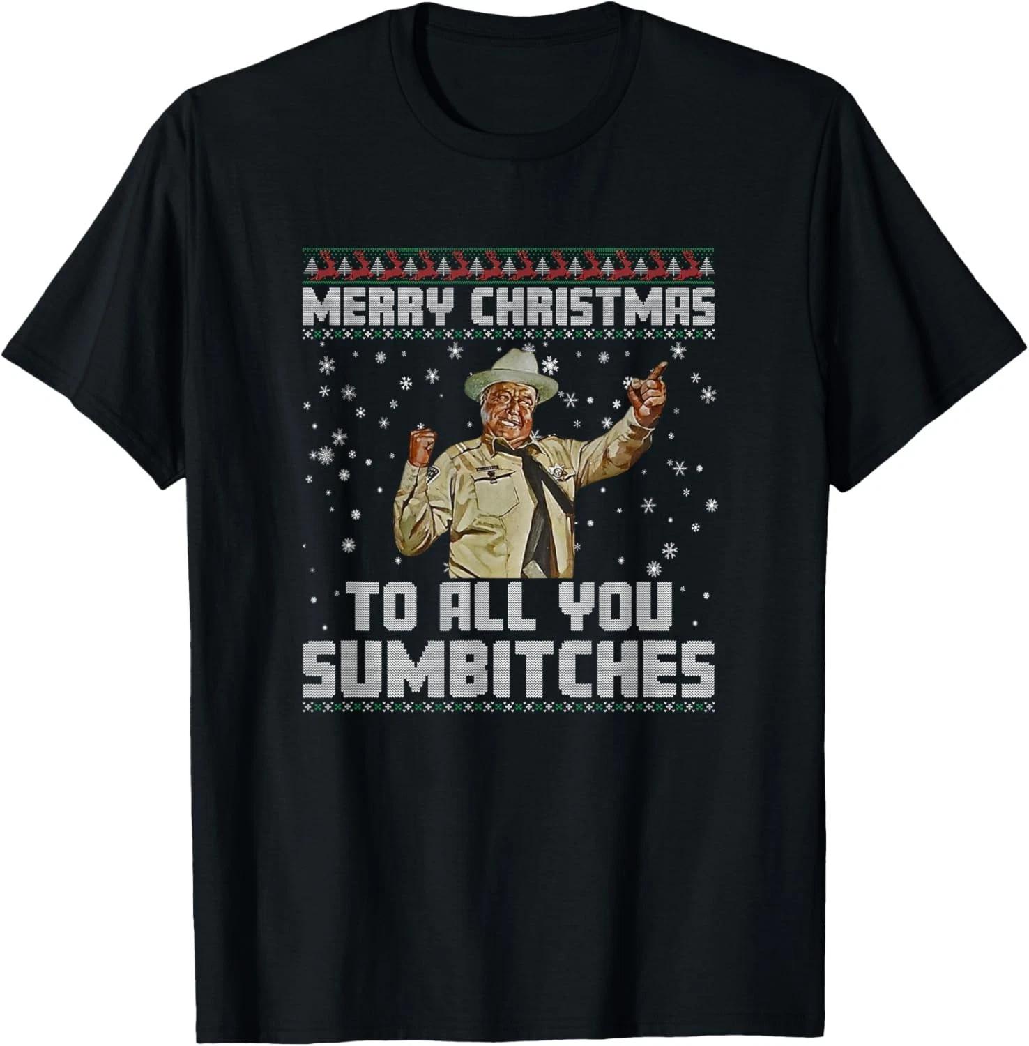 Merry Christmas to All You Sumbitches Ugly Sweater Style T-Shirt unisex T-Shirt L
Merry Christmas to All You Sumbitches Ugly Sweater Style T-Shirt unisex T-Shirt L