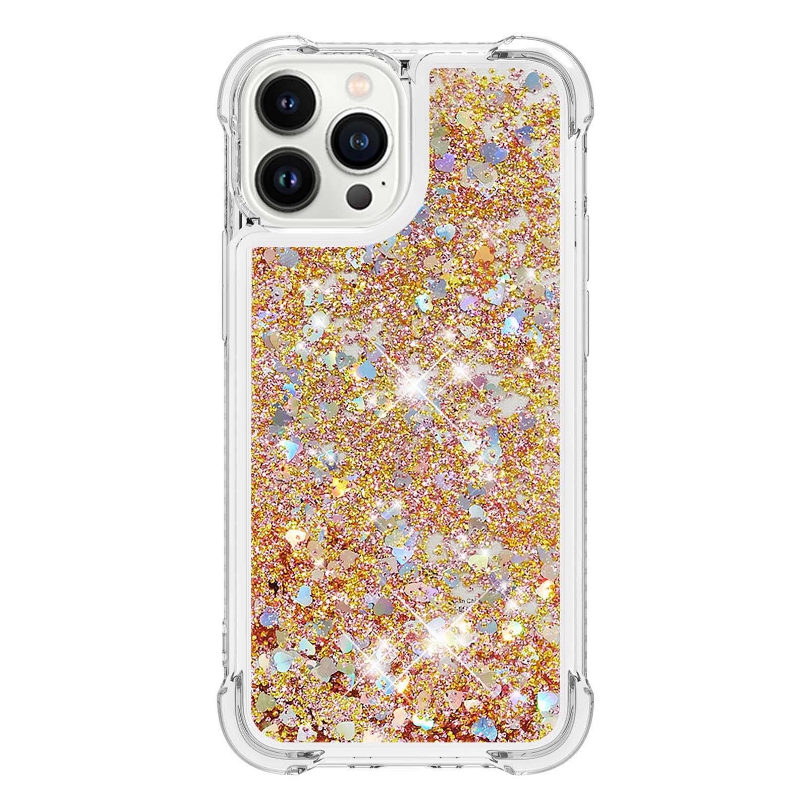 For iPhone 14 Pro 6.1 inch TPU Case Glitter Quicksand Shockproof Phone Back Cover Gold/Hearts
For iPhone 14 Pro 6.1 inch TPU Case Glitter Quicksand Shockproof Phone Back Cover Gold/Hearts