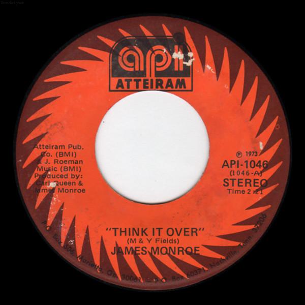 7inch Record JAMES MONROE - Think It Over / Deepening Snow API1046 Atteiram 1973 US Folk Used
7inch Record JAMES MONROE - Think It Over / Deepening Snow API1046 Atteiram 1973 US Folk Used