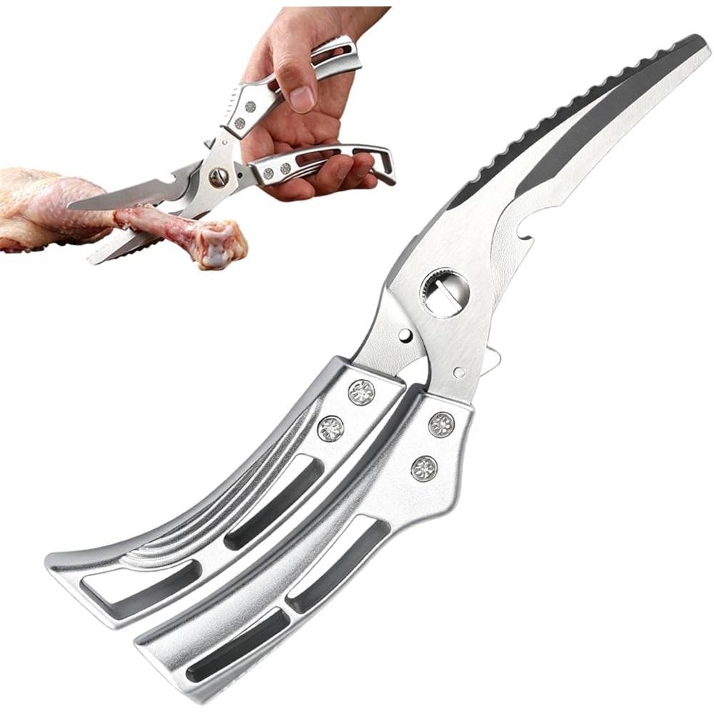 Stainless steel kitchen scissors, heavy-duty poultry scissors with non-slip handles, multi-purpose cooking scissors срібний
Stainless steel kitchen scissors, heavy-duty poultry scissors with non-slip handles, multi-purpose cooking scissors срібний