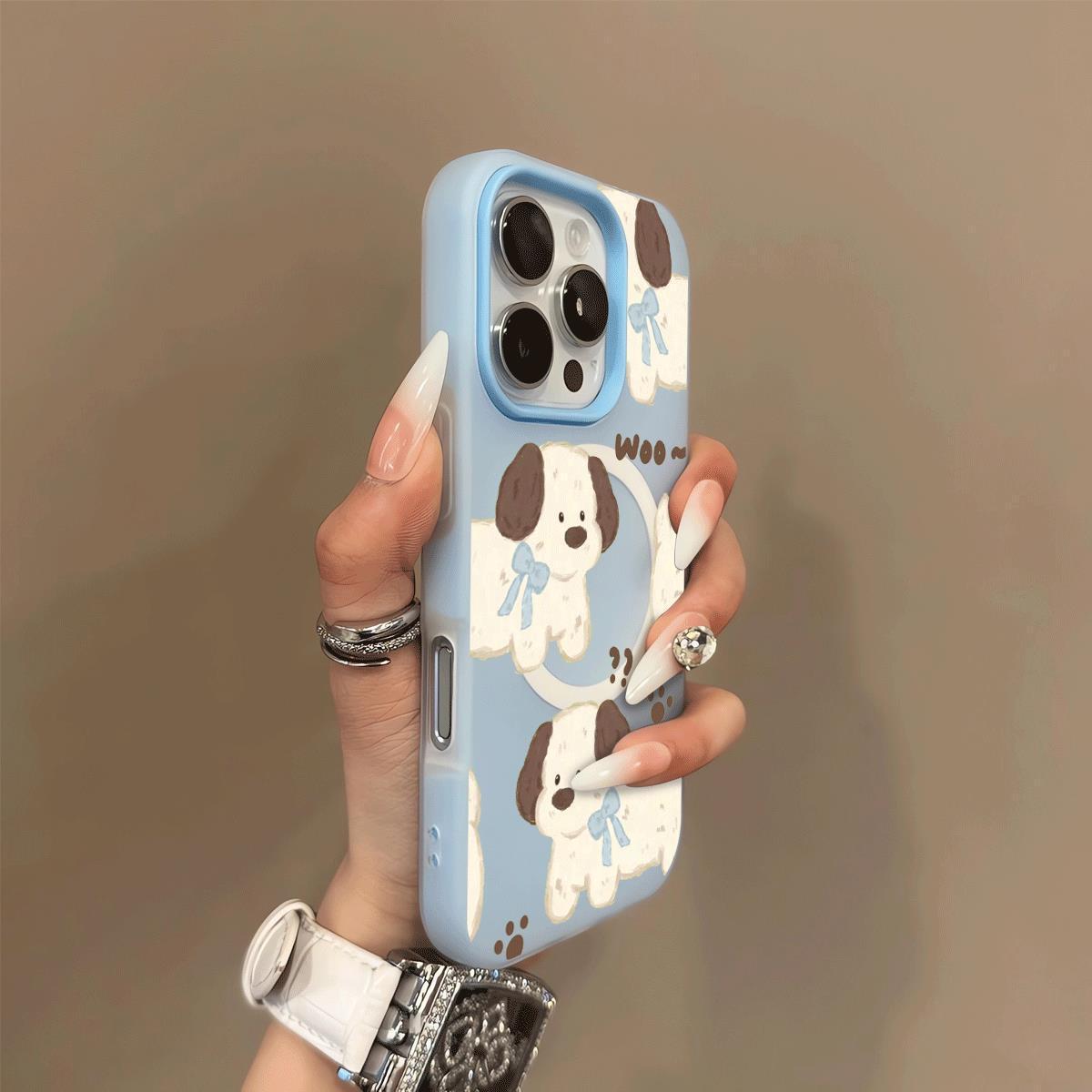 Jelly Magnetic Phone Case for Apple 17 Pro in Frosted Blue with Bow & Small Dog Design - New Model 13 & 14 Compatible iPhone 16 Plus
Jelly Magnetic Phone Case for Apple 17 Pro in Frosted Blue with Bow & Small Dog Design - New Model 13 & 14 Compatible iPhone 16 Plus