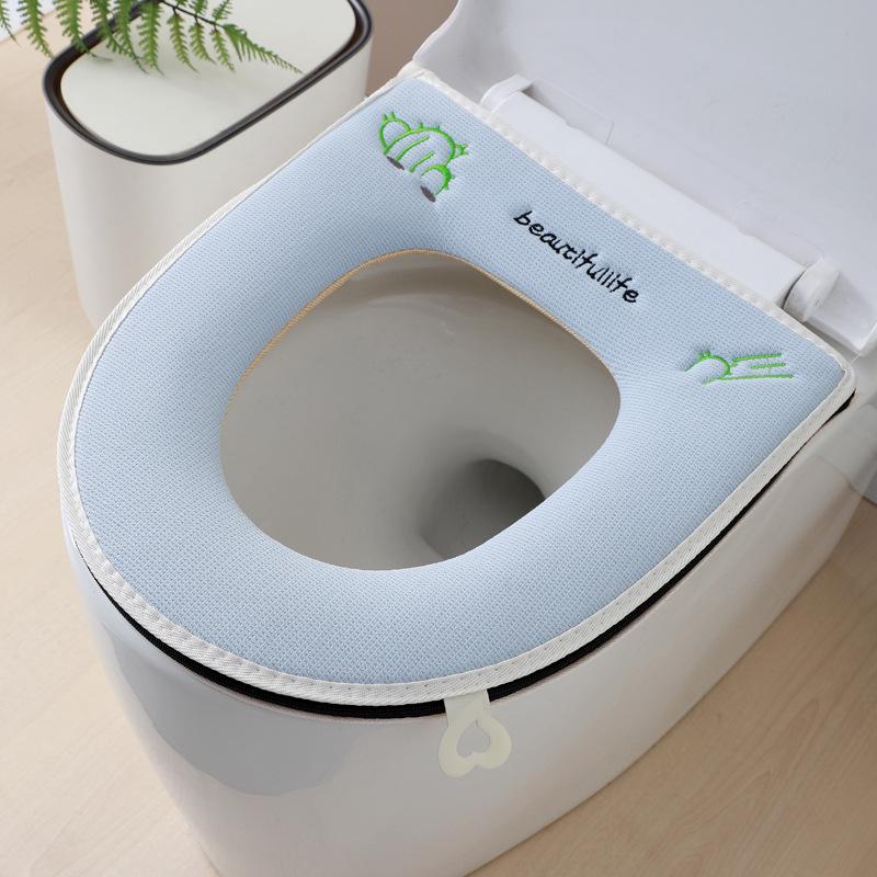 Universal Embroidered Washable Zip-On Toilet Seat Cover for All Seasons 37x42
Universal Embroidered Washable Zip-On Toilet Seat Cover for All Seasons 37x42
