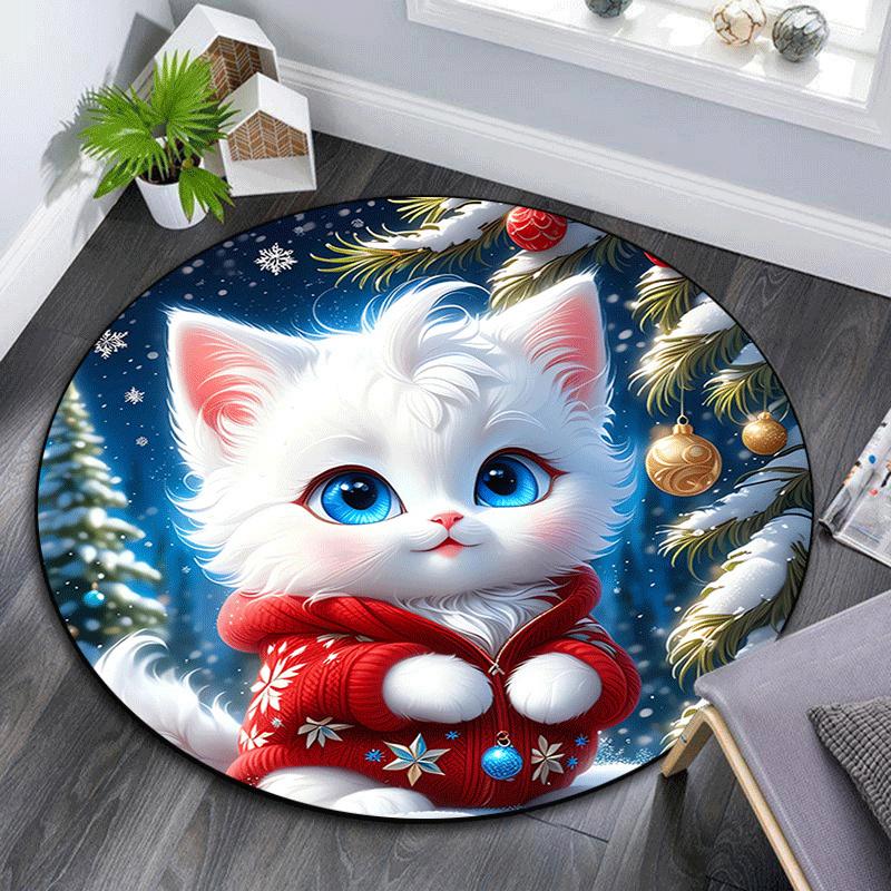 1pc Soft, Absorbent & Non Slip Christmas Kitten Round Rug Soft Circle Rug for Living Room & Bedroom Decor, Chair Mats, and Unforgettable Hom 80cm by 80cm
1pc Soft, Absorbent & Non Slip Christmas Kitten Round Rug Soft Circle Rug for Living Room & Bedroom Decor, Chair Mats, and Unforgettable Hom 80cm by 80cm