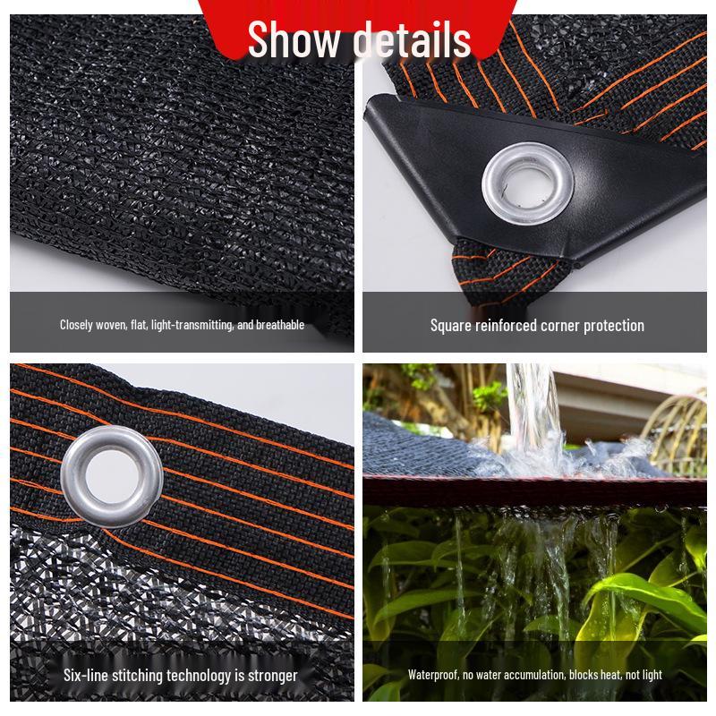 Thickened Black Shading Net with Edge Binding for Outdoor Sun Protection and Heat Insulation on Balconies and Courtyards 2m x 2m, edge-wrapped, hole-punched
Thickened Black Shading Net with Edge Binding for Outdoor Sun Protection and Heat Insulation on Balconies and Courtyards 2m x 2m, edge-wrapped, hole-punched