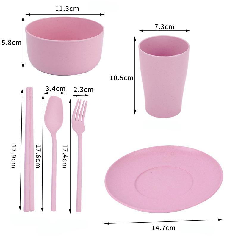 6Pcs Tableware Set Wheat Straw Cutlery Dinnerware Set Unbreakable Tableware Dishes Camping Set Of Dishes Dinnerware рожевий
6Pcs Tableware Set Wheat Straw Cutlery Dinnerware Set Unbreakable Tableware Dishes Camping Set Of Dishes Dinnerware рожевий