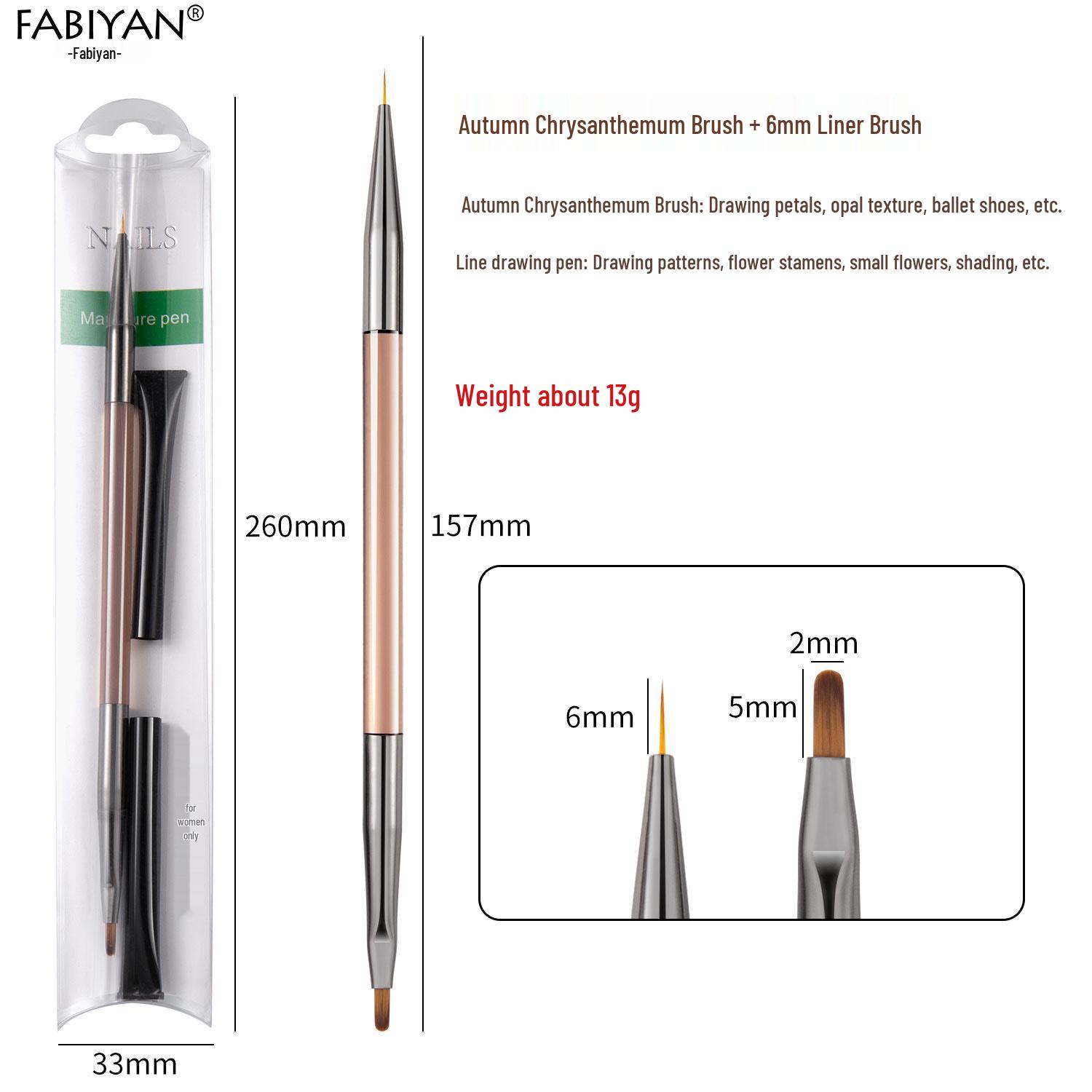 Осенняя хризантема Двусторонняя гелевая ручка для нейл-арта
Осенняя хризантема Двусторонняя гелевая ручка для нейл-арта