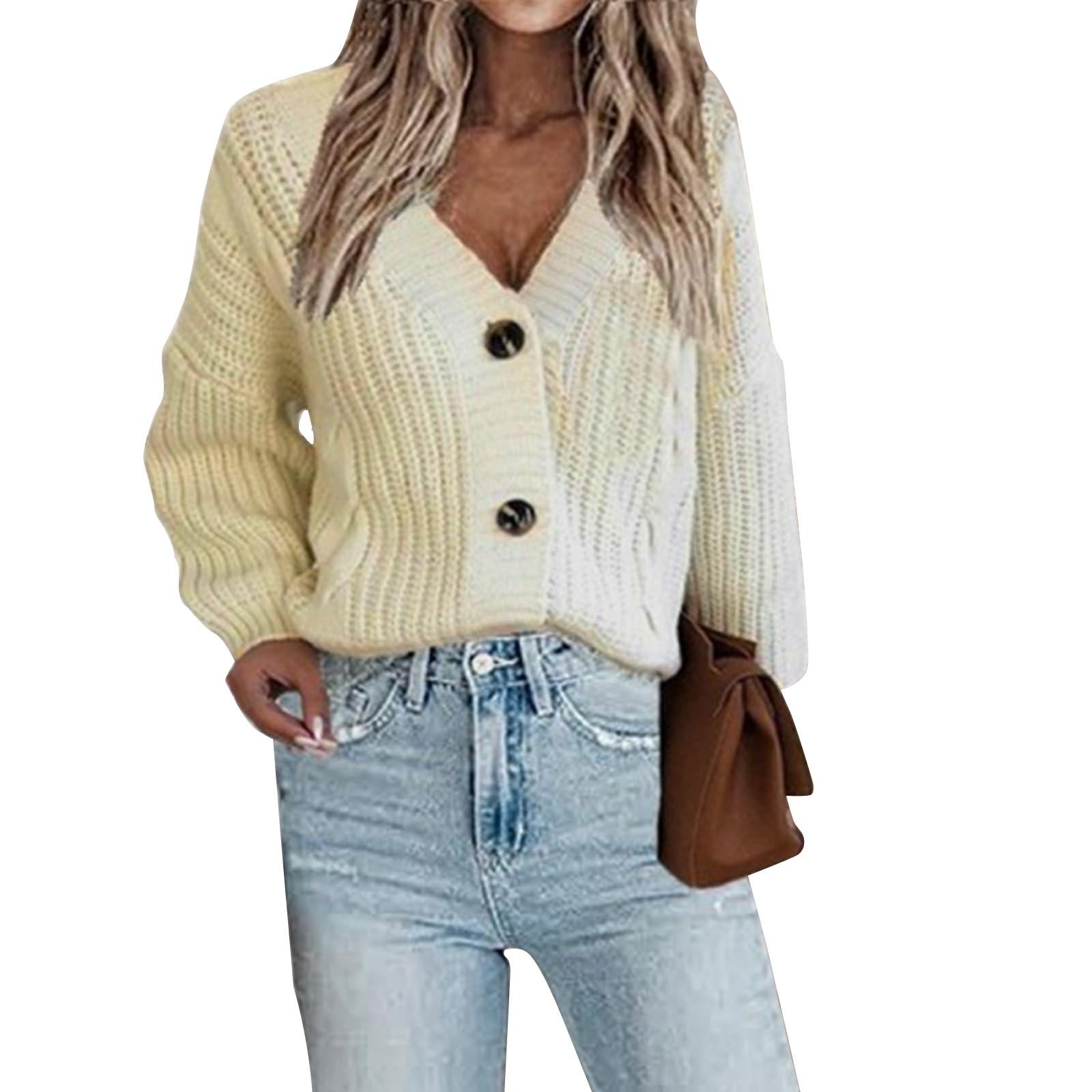 Женская мода V-образный вырез трикотажный витой кардиган европейский и американский однобортный трикотажный кардиган свитер куртка женская L бежевый
Женская мода V-образный вырез трикотажный витой кардиган европейский и американский однобортный трикотажный кардиган свитер куртка женская L бежевый