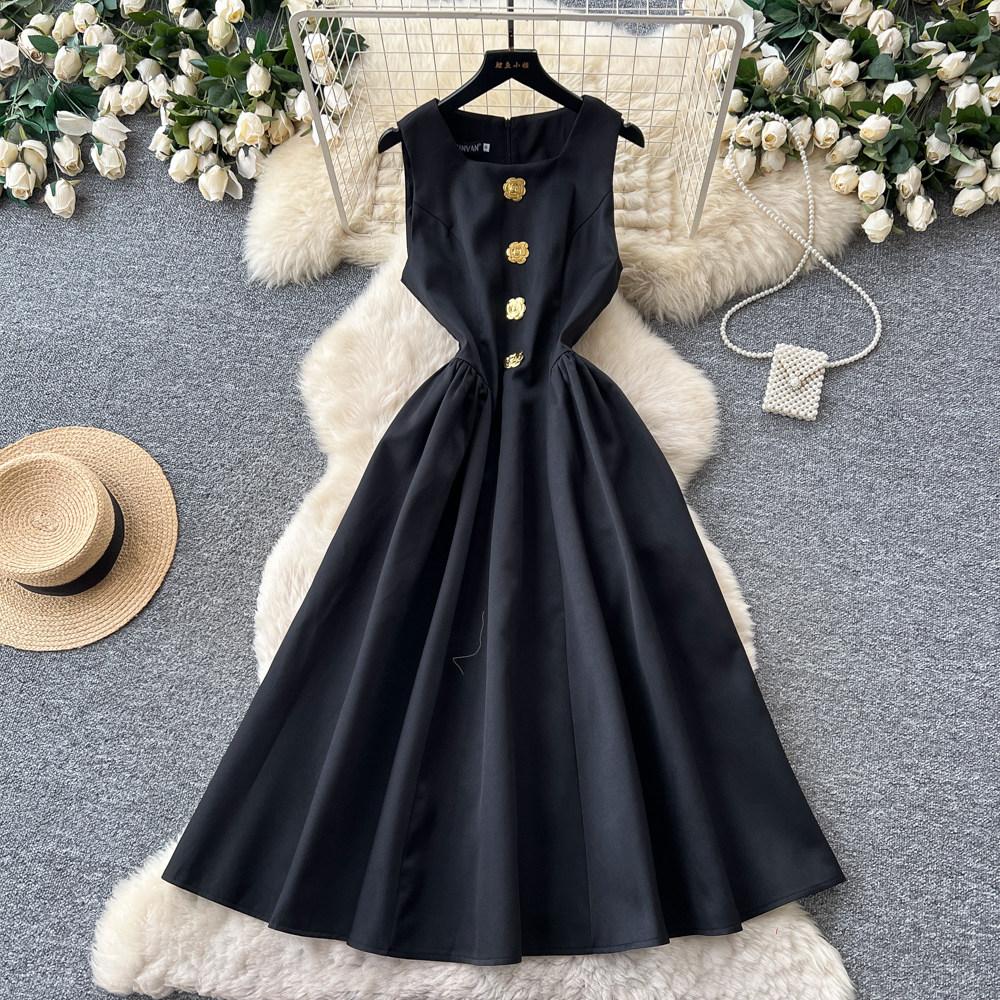 Elegant Sleeveless Satin Dress for Women Luxurious Solid Color Flower Buttons Summer Autumn Formal Evening Party Vestidos XXL чорний
Elegant Sleeveless Satin Dress for Women Luxurious Solid Color Flower Buttons Summer Autumn Formal Evening Party Vestidos XXL чорний