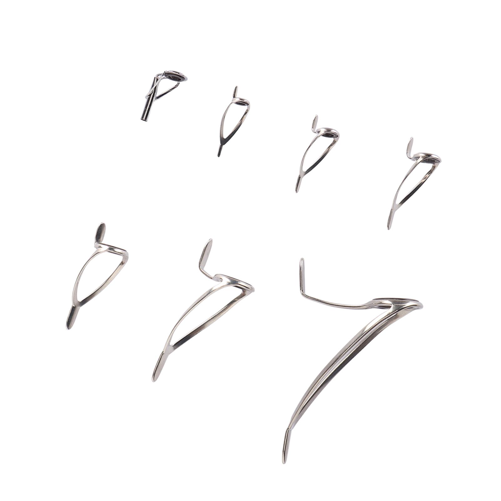 Steel Ceramic Guides Ring 7 Sizes Double Legs Fishing Rod Guides Rings for Freshwater Saltwater Rods
Steel Ceramic Guides Ring 7 Sizes Double Legs Fishing Rod Guides Rings for Freshwater Saltwater Rods