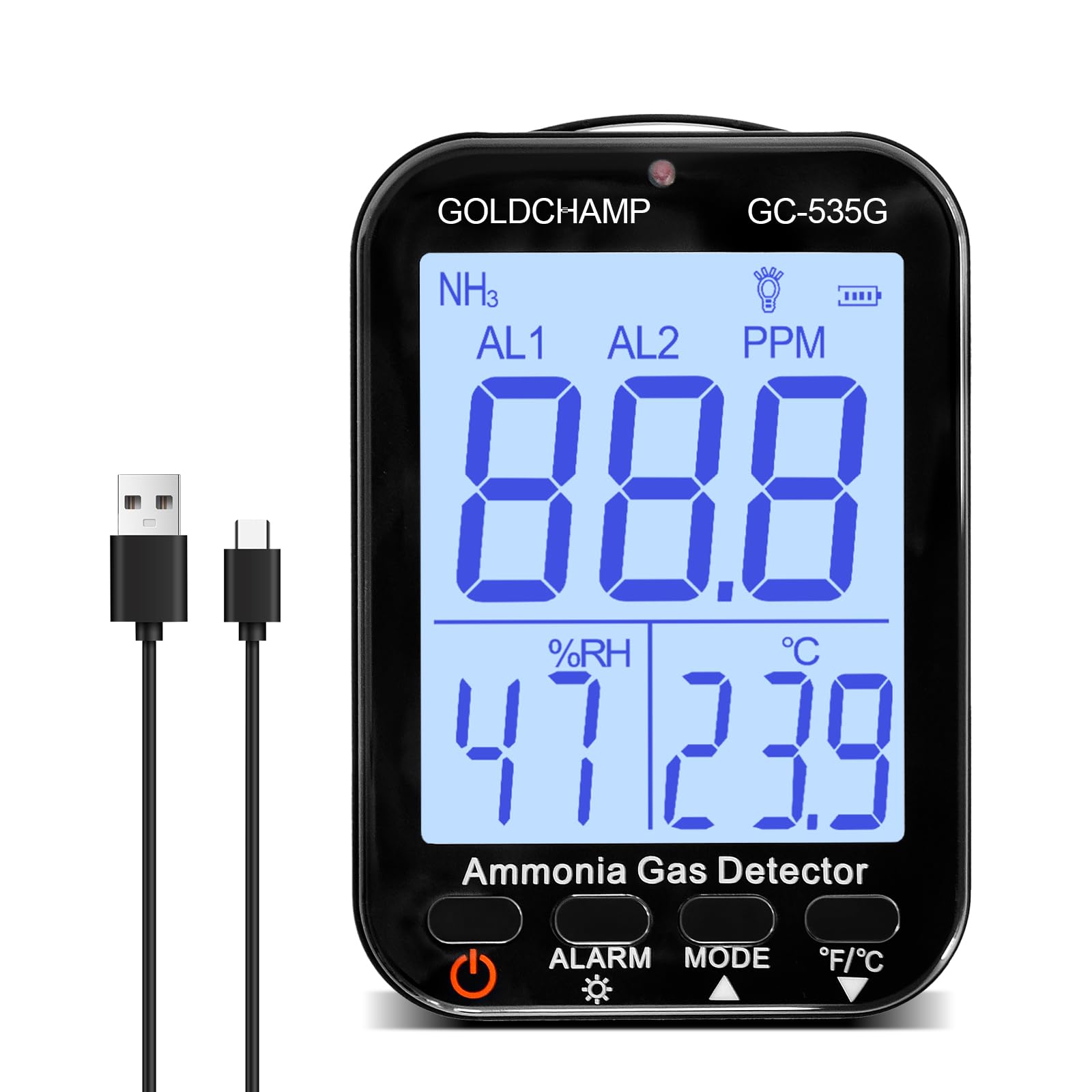 Monia Gas Detector NH3 Gas Monitor Sensor Range Temperature Resolution with Backlight Dual Alarm for Household Japanese User Manual 0-100ppm, (℉/℃),
Monia Gas Detector NH3 Gas Monitor Sensor Range Temperature Resolution with Backlight Dual Alarm for Household Japanese User Manual 0-100ppm, (℉/℃),