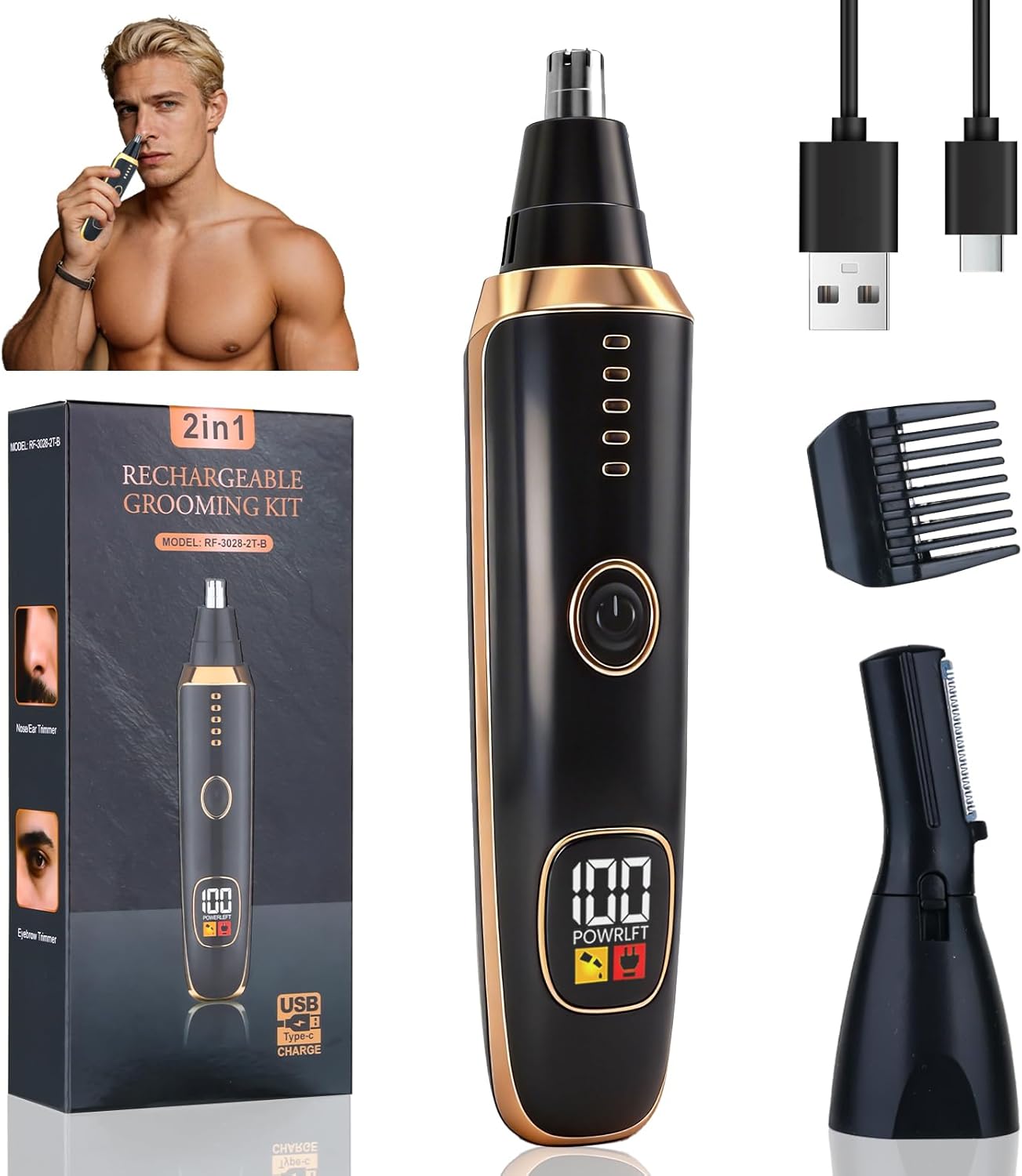 LED Display Eyebrow & Nose Hair Trimmer Clipper for Men Women,2026 Rechargeable 2 in 1 Painless Ear & Facial Hair United States
LED Display Eyebrow & Nose Hair Trimmer Clipper for Men Women,2026 Rechargeable 2 in 1 Painless Ear & Facial Hair United States