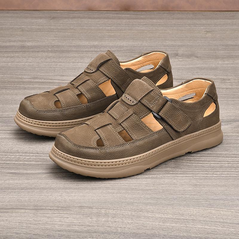 Leather Sandals Summer Breathable Top Layer Cowhide Soft Sole Soft Surface Casual Shoes with Holes Lightweight Thick Sole Hollow Out Men s Shoes 37
Leather Sandals Summer Breathable Top Layer Cowhide Soft Sole Soft Surface Casual Shoes with Holes Lightweight Thick Sole Hollow Out Men s Shoes 37