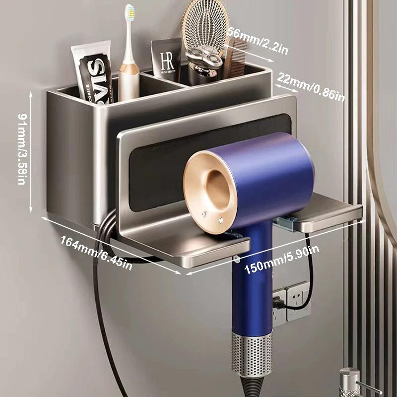 Wall Bathroom Organizer for Dyson Hair Cradle No Drill Hair Dryer Holder Stand Storage Shelves Standing Hair Dryer сірий
Wall Bathroom Organizer for Dyson Hair Cradle No Drill Hair Dryer Holder Stand Storage Shelves Standing Hair Dryer сірий
