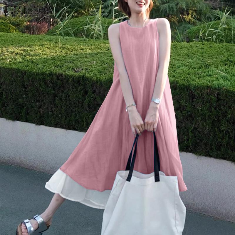 ZANZEA Женское летнее повседневное платье-майка с круглым вырезом, имитация двух частей, без рукавов 2XL зелёный
ZANZEA Женское летнее повседневное платье-майка с круглым вырезом, имитация двух частей, без рукавов 2XL зелёный