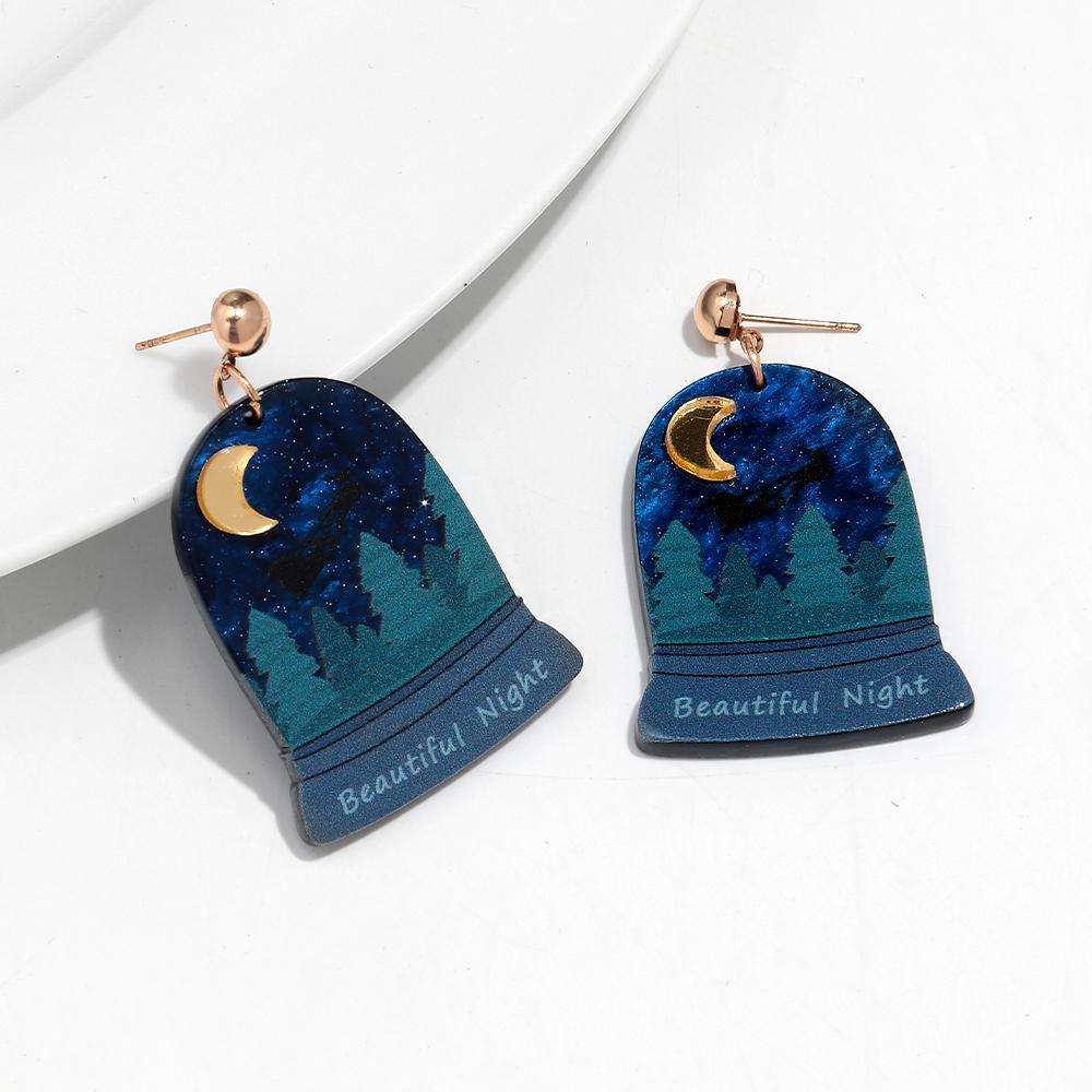 New Acrylic Beautiful Night Halloween Earrrings for Women Girls Creative Cartoon Moon Bell Drop Earring Party Jewelry Gifts
New Acrylic Beautiful Night Halloween Earrrings for Women Girls Creative Cartoon Moon Bell Drop Earring Party Jewelry Gifts