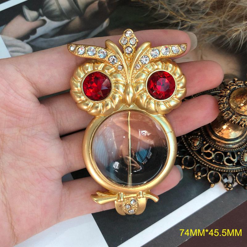 Живая прозрачная серия желе большая стеклянная гальванизированная брошь из настоящего золота милая сова маленькая брошь в виде рыбки