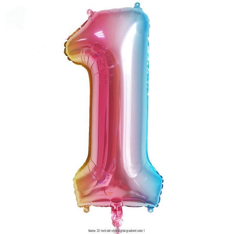 32 Золото-Серебро Градиентный Фольгированный Шар Цифра на День Рождения Украшение для Вечеринки