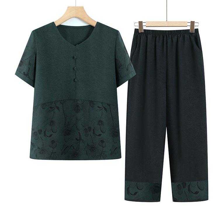 2026 Stylish Mom s Summer Short-Sleeved Suit - Chic Grandma Top and Pants for Middle-Aged and Elderly Women 4XL (130-145 jin) зелений
2026 Stylish Mom s Summer Short-Sleeved Suit - Chic Grandma Top and Pants for Middle-Aged and Elderly Women 4XL (130-145 jin) зелений