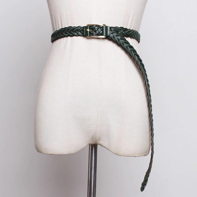o punching women s thin belt, summer genuine leather woven decorative versatile with skirt waist holiday belt 105cm зелений
o punching women s thin belt, summer genuine leather woven decorative versatile with skirt waist holiday belt 105cm зелений