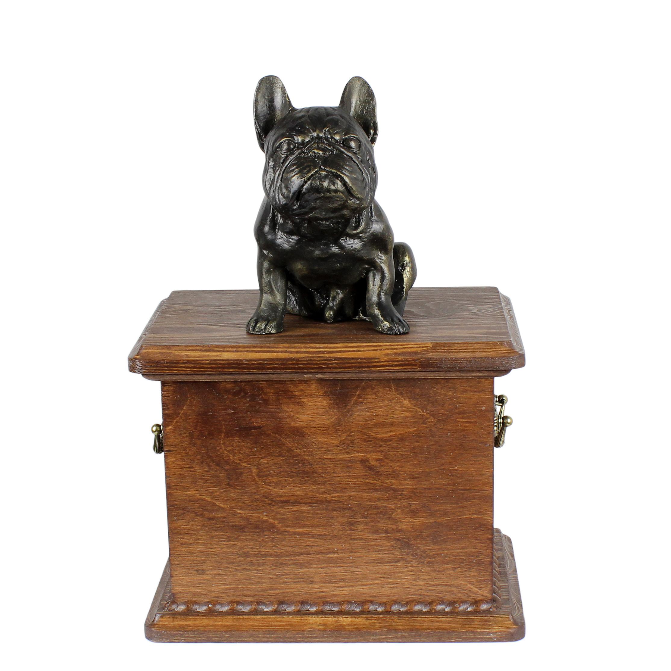 French Bulldog, Frenchie - urn for dog ashes, wooden urn with a dog silhouette, classic urn for dog ashes by Art-Dog brand коричневий
French Bulldog, Frenchie - urn for dog ashes, wooden urn with a dog silhouette, classic urn for dog ashes by Art-Dog brand коричневий