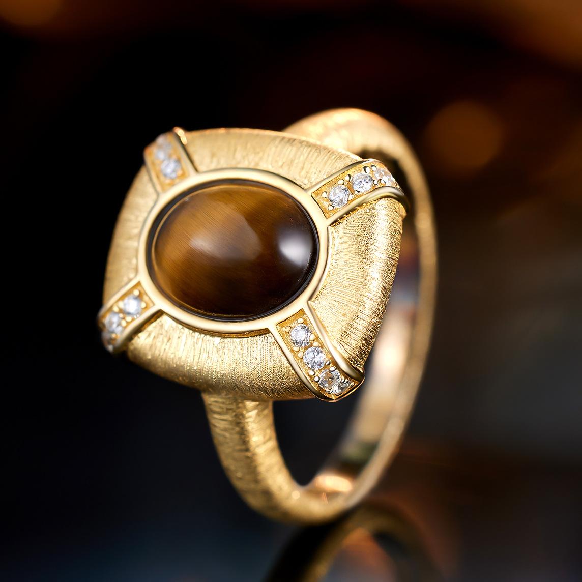 Autumn and winter new S925 sterling silver medieval ring girls versatile temperament advanced sense tiger s eye stone brushed ring daily jewelry gift no. 6
Autumn and winter new S925 sterling silver medieval ring girls versatile temperament advanced sense tiger s eye stone brushed ring daily jewelry gift no. 6