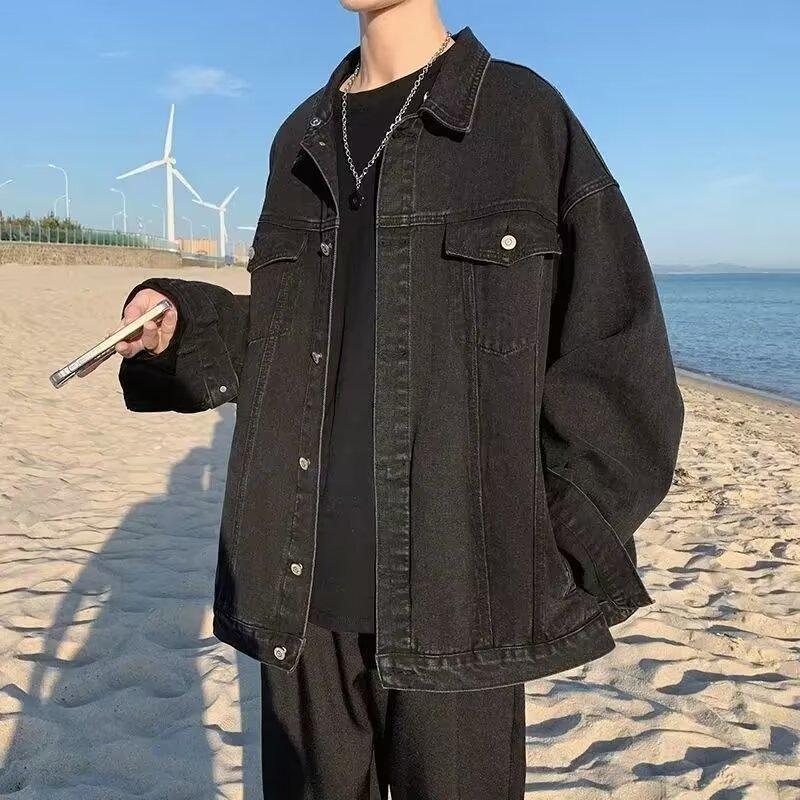 Мужская модная джинсовая куртка в корейском стиле - Осенняя мода, свободный крой, повседневная верхняя одежда XL чёрный
Мужская модная джинсовая куртка в корейском стиле - Осенняя мода, свободный крой, повседневная верхняя одежда XL чёрный