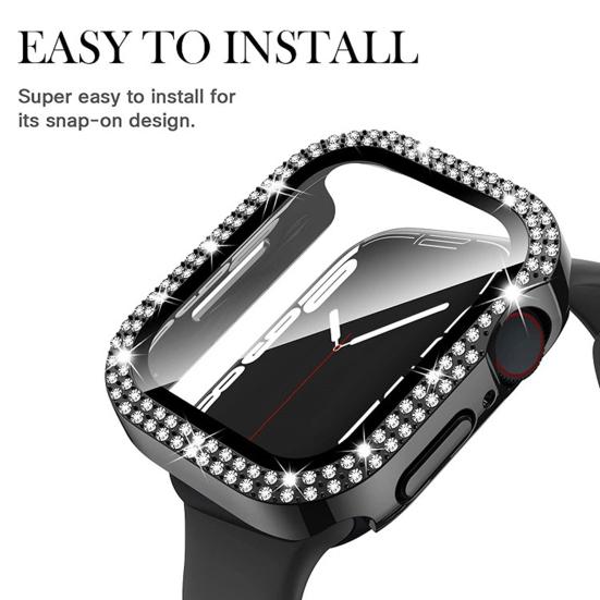 Rhinestone Decor Precise Cutout Easy Installation Impact Resistance Watch Protective Case Half Coverage Smartwatch Protective Shell for Apple Watch 8 38/40/41mm
Rhinestone Decor Precise Cutout Easy Installation Impact Resistance Watch Protective Case Half Coverage Smartwatch Protective Shell for Apple Watch 8 38/40/41mm