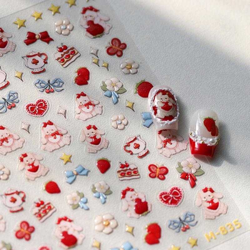 Cross-Border Fruit & Strawberry Jelly Nail Art Stickers: Cute Cherry Bow Rabbit DIY Decor Variant 1
Cross-Border Fruit & Strawberry Jelly Nail Art Stickers: Cute Cherry Bow Rabbit DIY Decor Variant 1