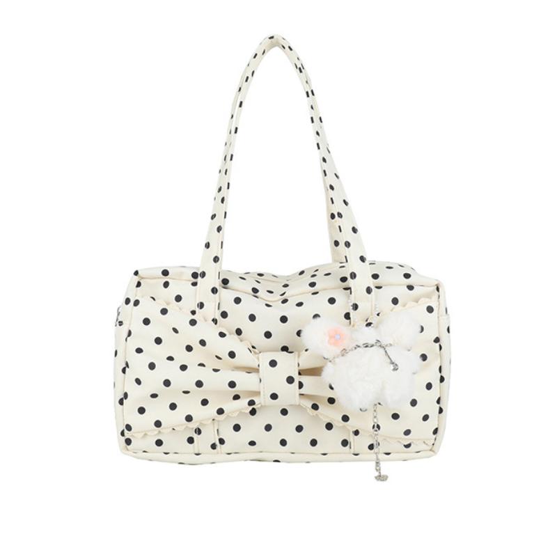 Korean Polka Dot Tote Bag With Bow Decor Large Capacity Shoulder Bag Casual Stylish Handbag Lightweight Fabric For Daily Commute 31x10x17cm белый
Korean Polka Dot Tote Bag With Bow Decor Large Capacity Shoulder Bag Casual Stylish Handbag Lightweight Fabric For Daily Commute 31x10x17cm белый