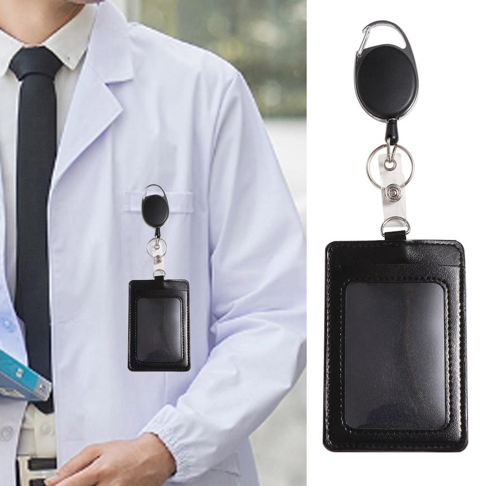 Black Badge Holder PU Leather ID Card Holder Fashion Retractable Key Chain Card Case Male чёрный
Black Badge Holder PU Leather ID Card Holder Fashion Retractable Key Chain Card Case Male чёрный