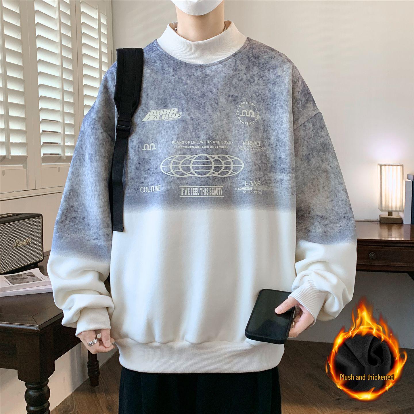 Men s Fleece-Lined Gradient Hoodie: Autumn/Winter Half-High Collar Base Layer, Warm Trendy Top for Teens 2XL (approx. 135-150 jin)
Men s Fleece-Lined Gradient Hoodie: Autumn/Winter Half-High Collar Base Layer, Warm Trendy Top for Teens 2XL (approx. 135-150 jin)